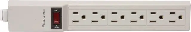 Alt view image 2 of 4 - Fellowes 99000 6 Outlets Power Strip 100 - 240 V AC Input Voltage 4 ft. Cord Length