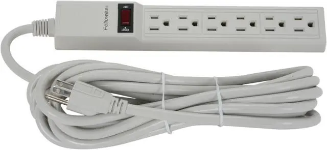 Alt view image 2 of 5 - Fellowes 99026 6 Outlets Power Strip 15 ft. Cord Length