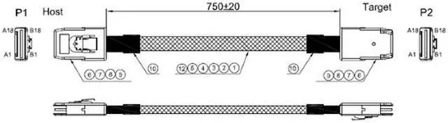 Alt view image 2 of 2 - iStarUSA Model K-SF87-75 2.46 ft. miniSAS SFF-8087 75 cm Cable