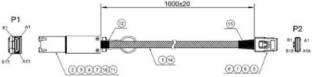 Alt view image 2 of 2 - iStarUSA K-SF8788-1M 3.28 ft. miniSAS SFF-8088 to SFF-8087 1 meter Cable