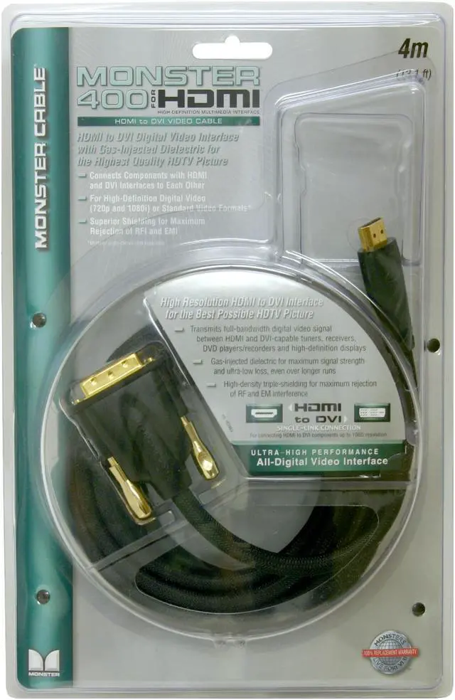 Monster Cable HDMI400/DVI-4M 13.1 ft. 400 Series HDMI to DVI Video
