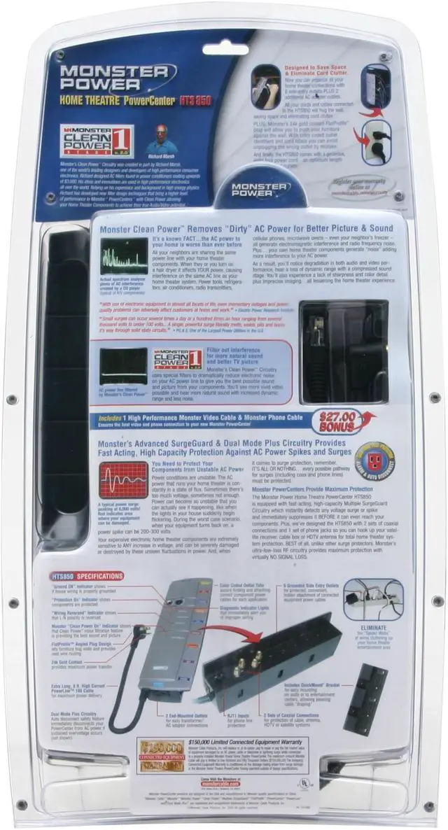 Alt view image 2 of 2 - Monster - Home Theater PowerCenter w/ Clean Power Stage 1 (HTS 850)