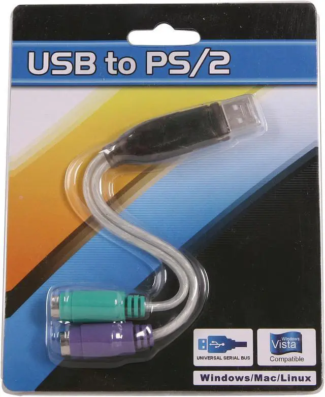 Alt view image 3 of 3 - SABRENT Model SBT-PS2U USB to PS/2 (Dual PS/2) Converter Adapter Cable