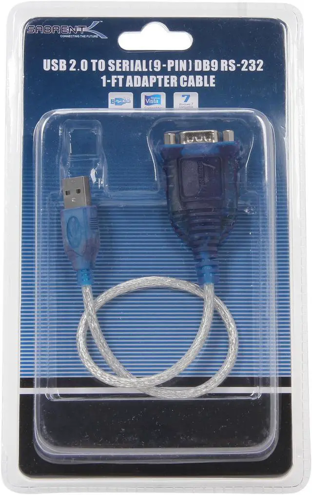 Alt view image 4 of 4 - SABRENT 1 ft. USB to Serial (9-pin) DB-9 RS-232 Adapter Cable (SBT-USC1M)