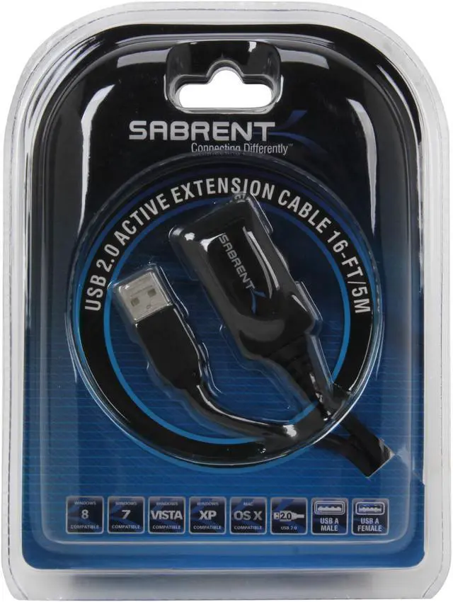 Alt view image 3 of 3 - SABRENT USB-EXC2 Silver USB 2.0 ACTIVE Extension Cable AM/ AF