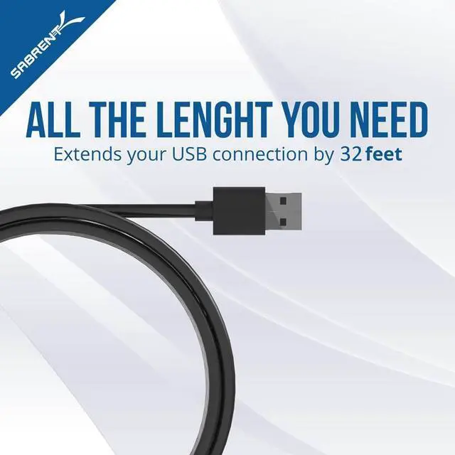 Alt view image 3 of 6 - SABRENT CB-USBXT Transparent USB 2.0 Active Extension Cable Type A Male to Type A Female