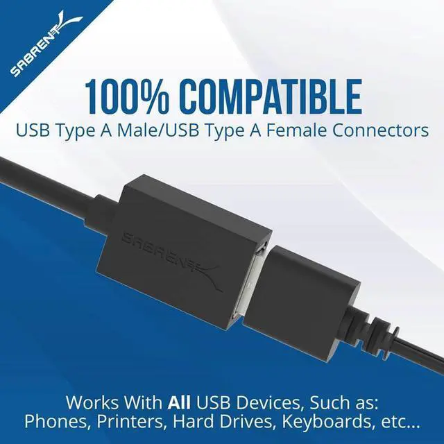 Alt view image 5 of 6 - SABRENT CB-USBXT Transparent USB 2.0 Active Extension Cable Type A Male to Type A Female