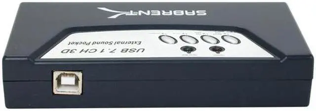 Alt view image 4 of 4 - SABRENT USB-SND8 8-Channel 3D USB 2.0 External 7.1 Surround Sound Box w/Digital Output
