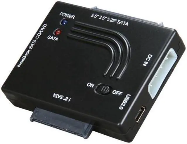 Main image of SABRENT USB-STP3 USB 2.0 to SATA 1.8"/2.5"/3.5"/5.25"/SSD Hard Drive & CD/DVD-RW Adapter