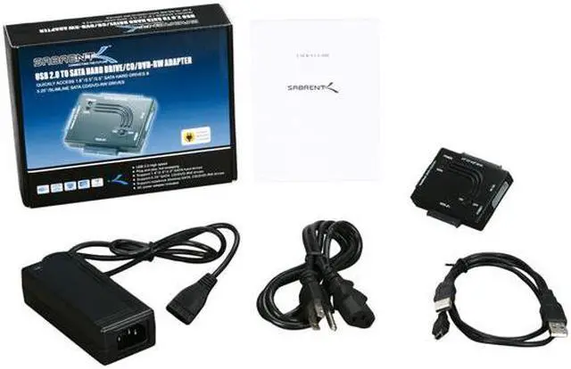 Alt view image 7 of 7 - SABRENT USB-STP3 USB 2.0 to SATA 1.8"/2.5"/3.5"/5.25"/SSD Hard Drive & CD/DVD-RW Adapter