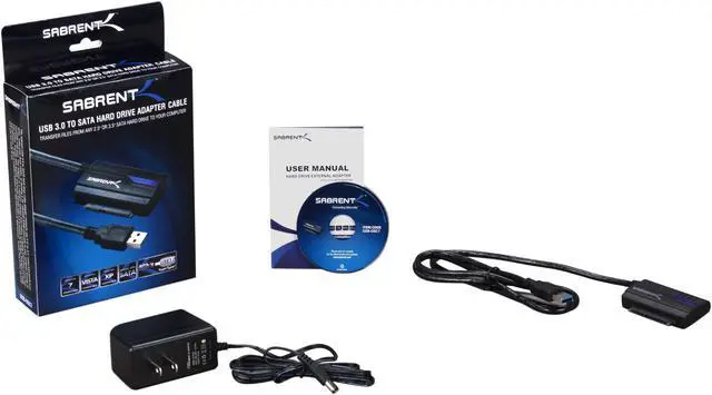 Alt view image 7 of 7 - SABRENT USB-DSC7 USB 3.0 to SATA 2.5"/3.5"/5.25" Hard Drive Converter with Power Supply & LED Activity Lights