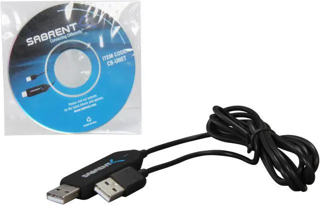 Alt view image 3 of 4 - SABRENT CB-UNET Black USB 2.0 Driverless Link Cable (Support Internet Sharing)