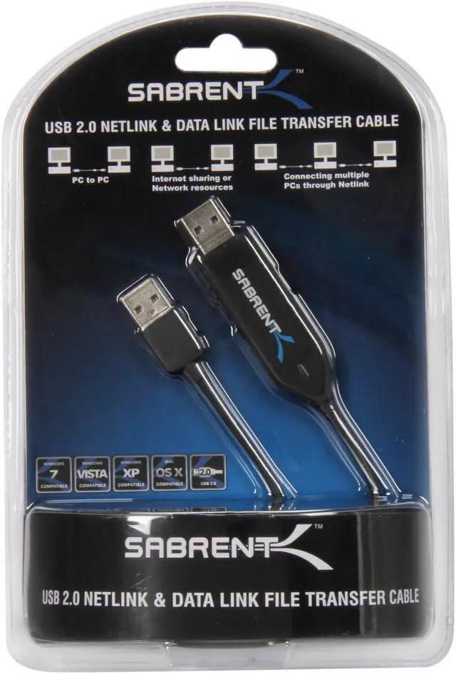 Alt view image 4 of 4 - SABRENT CB-UNET Black USB 2.0 Driverless Link Cable (Support Internet Sharing)