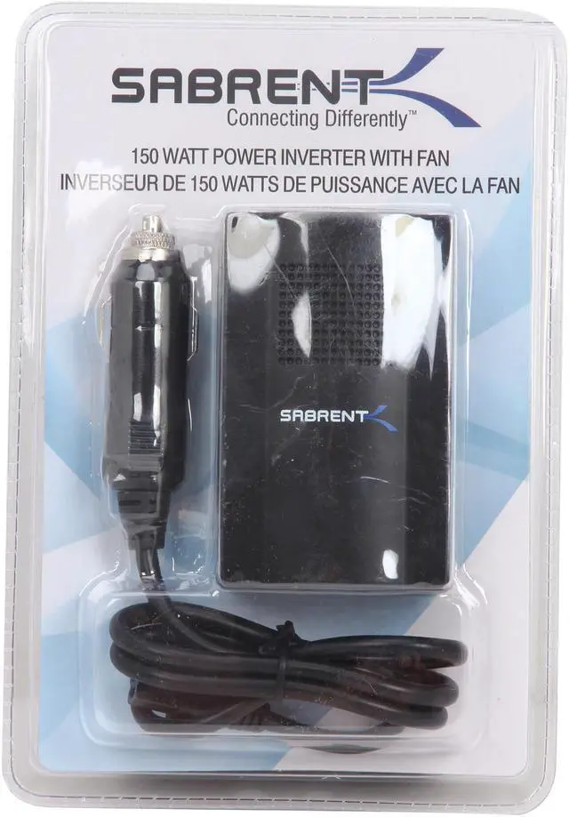 Alt view image 9 of 10 - SABRENT PW-C15M 150w Power Inverter with Fan 12v DC to 120v AC