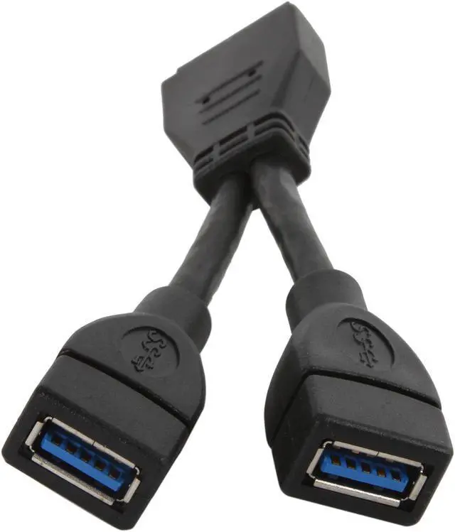 Alt view image 2 of 5 - Silverstone SST-CP09 Black External to Internal 19 pin USB3.0 Adapter Cable