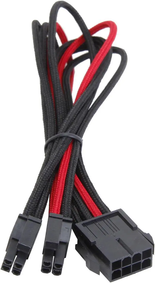 Alt view image 2 of 3 - Silverstone PP07-EPS8BR Sleeved Extension Power Supply Cable, 1 x 8pin to EPS12V 8pin(4+4) Connector