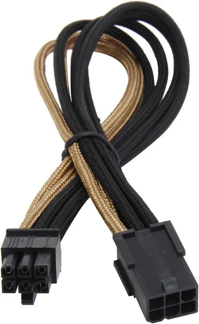 Alt view image 2 of 3 - Silverstone PP07-IDE6BG Sleeved Extension Power Supply Cable, 1 x 6pin to PCI-E 6pin Connector