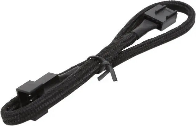 Alt view image 2 of 3 - Silverstone All Black Sleeved PWM Fan Power Extension Cable (CPF03)