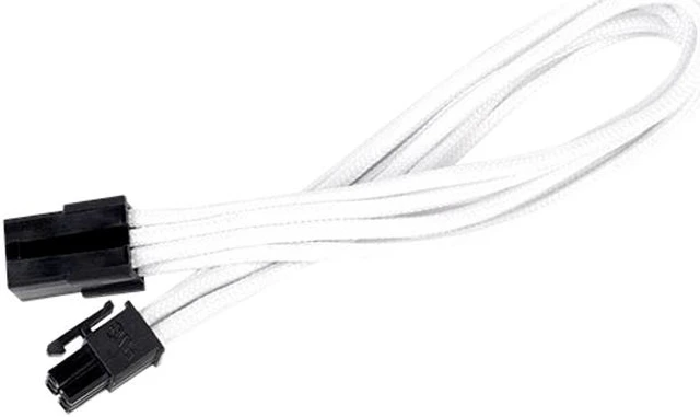 Main image of Silverstone SST-PP07-IDE6W 9.84 in. (25cm) White 6Pin To 6Pin PCIE Sleeved Power Cable Extension