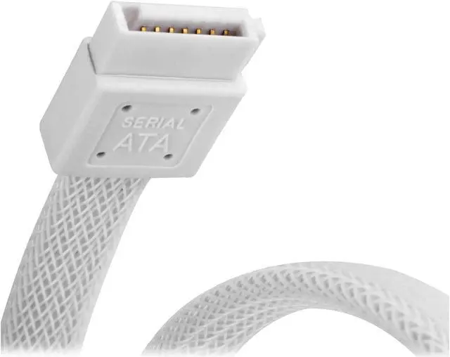 Alt view image 3 of 7 - Silverstone 180 Degree SATA III Cable with Non-Scratch Locking Mechanism (CP07W)