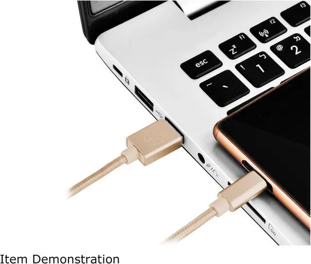 Alt view image 7 of 8 - SilverStone Technology CPU01G-1800 Micro USB Cable for Smartphone / LG / Samsung / Reversible USB-A / Reversible Micro USB-B / 1800mm / Gold