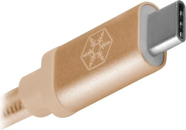 Alt view image 3 of 7 - Silverstone CPU05G-500 Gold USB-C to USB TYPE-A female cable, 0.5 meter, Nylon Braided and aluminum shell