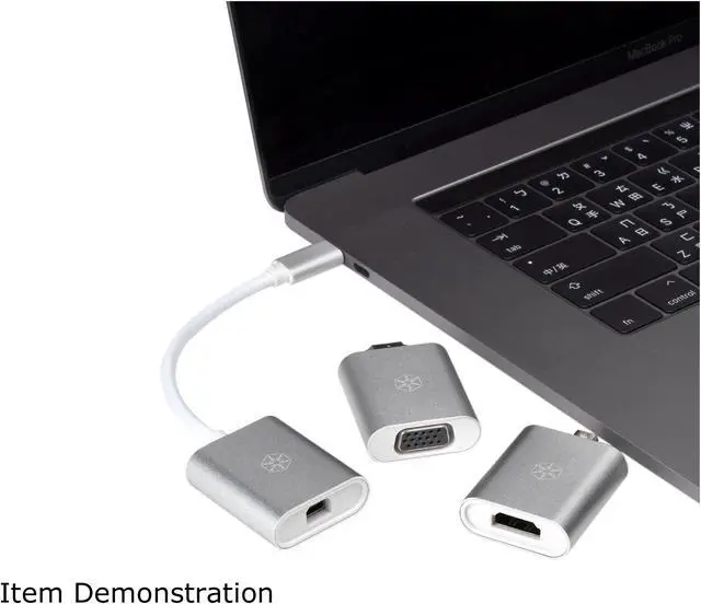 Alt view image 9 of 10 - Silverstone RL-EP11S High-quality USB 3.1 Type-C to MiniDP, HDMI 4Kx2K, VGA video combination adapter(Thunderbolt 3 Compatible)