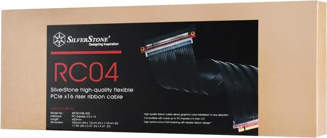 Alt view image 7 of 7 - Silverstone RC04 SST-RC04B-400 15.75" (400mm) Flex PCIE3.0 x16 RiserCard Cable