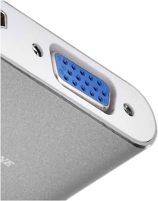 Alt view image 4 of 10 - Silverstone SST-EP16 USB Type-C to VGA and HDMI Adapter, HDMI supports 4Kx2K@30Hz, VGA support 1920x1200@120Hz, Dual Screen Display Simultaneously,Charcoal