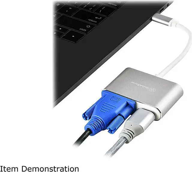 Alt view image 7 of 10 - Silverstone SST-EP16 USB Type-C to VGA and HDMI Adapter, HDMI supports 4Kx2K@30Hz, VGA support 1920x1200@120Hz, Dual Screen Display Simultaneously,Charcoal