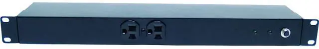 Main image of Minuteman OES1015HV 20VAC, 12-amp capacity, generic, surge-protected power distribution unit (PDU) w/o Minuteman label, (2) front/(8) back NEMA 5-15/20R outlets, 1U/0U horizontal or vertical mounting, 15 foot input cord with NEMA 5-15P plug