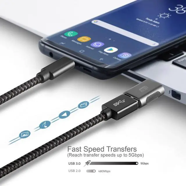 Alt view image 4 of 5 - Adesso ADP-300 Female USB-A to Male USB-C Adapter