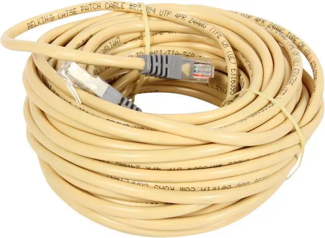 Alt view image 2 of 3 - Belkin A3X126-50-YLW-M 50 ft. Cat 5E (Crossover) Yellow Cat5e Crossover Cable