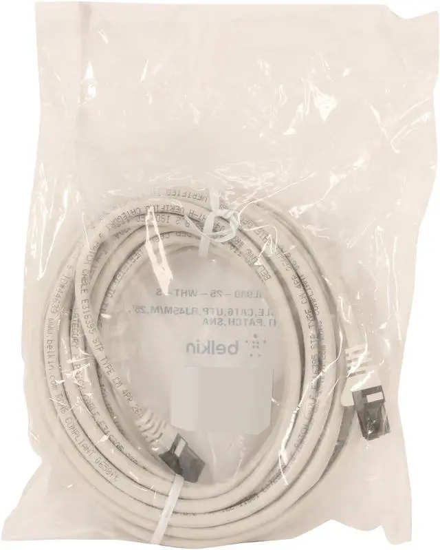 Alt view image 3 of 3 - Belkin A3L980-25-WHT-S 25 ft. Cat 6 White Cat. 6 UTP Patch Cable