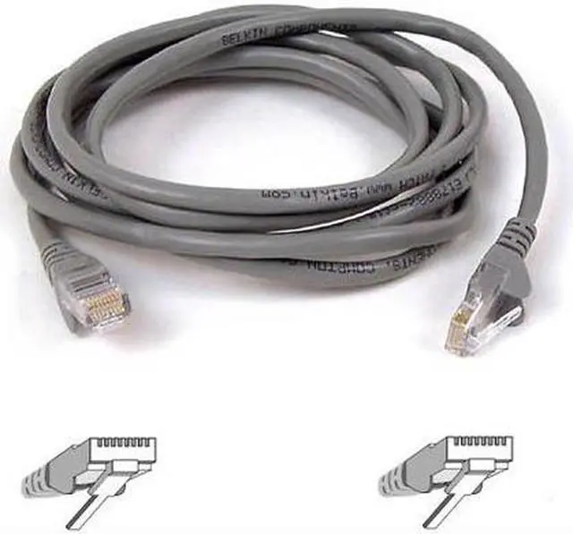 Alt view image 2 of 2 - Belkin A3L980-15-S 15 ft. Cat 6 Gray Snagless Patch Cable