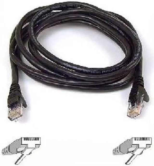 Alt view image 2 of 2 - Belkin A3L980-08-BLK-S 8 ft. Cat 6 Black UTP Patch Cable