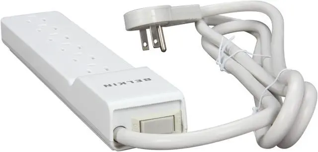 Alt view image 3 of 4 - BELKIN BE106001-06R 6 ft 6 Outlets 720 J Home/Office SlimLine Surge Suppressor