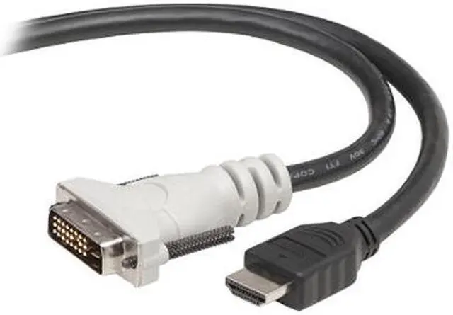 Alt view image 2 of 2 - Belkin F2E8171-03-SV 3 ft. Black HDMI to DVI-D HDMI to DVI Video Cable Male to Male