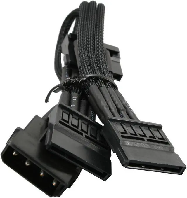 Alt view image 2 of 2 - NZXT CB-43SATA 7.87 in. (20cm) 4-Pin Molex to 3 SATA Cable