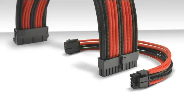 Alt view image 3 of 7 - Thermaltake AC-033-CN1NAN-A1 11.81 in. (All Cables)  TtMod Sleeve Extension Power Supply Cable Kit ATX/EPS/8-pin PCI-E/6-pin PCI-E with Combs Red/Black