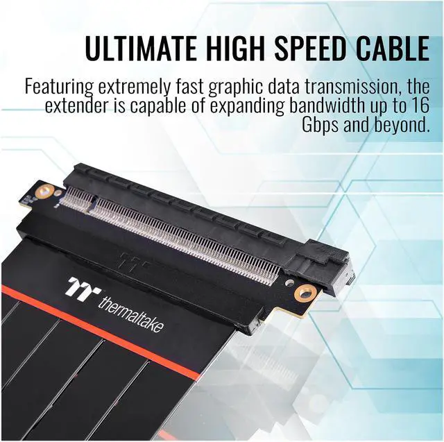 Alt view image 3 of 6 - Thermaltake TT Premium PCI-E 4.0 High Speed Flexible Extender Riser Cable 300mm AC-058-CO1OTN-C1