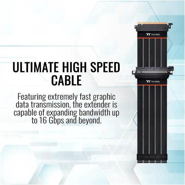 Alt view image 3 of 6 - Thermaltake TT Premium PCI-E 4.0 High Speed Flexible Extender Riser Cable 600mm AC-059-CO1OTN-C1
