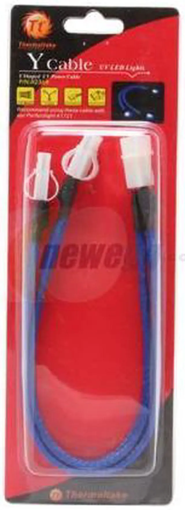 Alt view image 2 of 2 - Thermaltake A2369 11.8 in. Y Cable with Blue LED Light