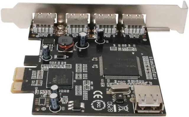 Alt view image 3 of 6 - SYBA PCI-Express USB 2.0 5 Ports Controller Card Model SD-PEX-NEC5U