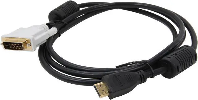 Alt view image 2 of 3 - SYBA SD-DVIHDM-MM-6 6 ft. Black DVI-D Male to HDMI Male Cable, Gold Plated Connector, RoHS