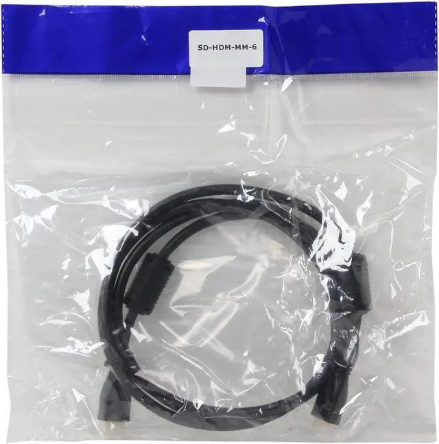 Alt view image 3 of 3 - SYBA SD-HDM-MM-6 6 ft. Black HDMI Male to HDMI Male Cable, Gold Plated Connector, RoHS