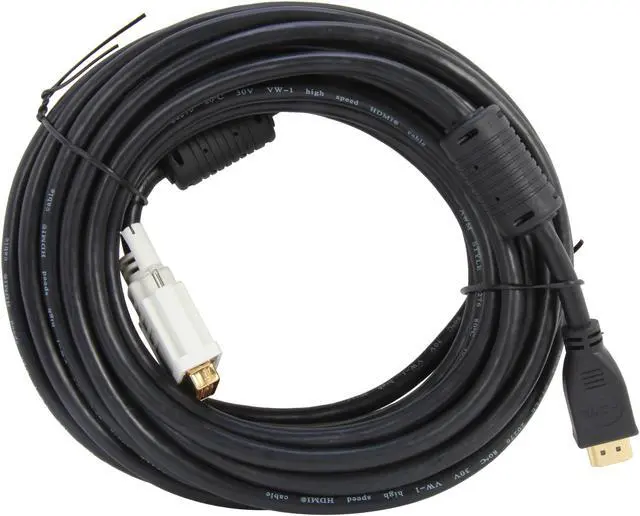 Alt view image 2 of 3 - SYBA SY-DVIHDM-MM30 30 ft. Black DVI-D (24+1) Male to HDMI Male Cable DVI to HDMI Cable Male to Male