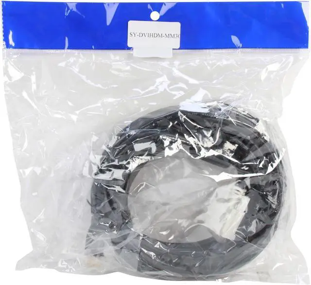 Alt view image 3 of 3 - SYBA SY-DVIHDM-MM30 30 ft. Black DVI-D (24+1) Male to HDMI Male Cable DVI to HDMI Cable Male to Male