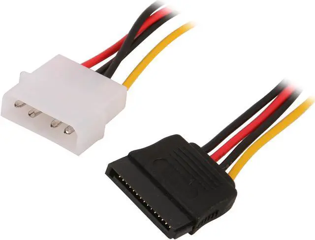 Main image of SYBA 8" Molex 4-pin Male to 15-pin SATA Power Cable Model SY-PWCB-SATA