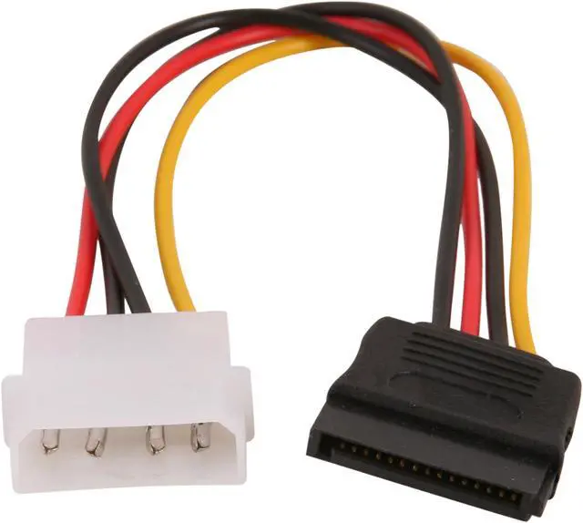 Alt view image 2 of 3 - SYBA 8" Molex 4-pin Male to 15-pin SATA Power Cable Model SY-PWCB-SATA